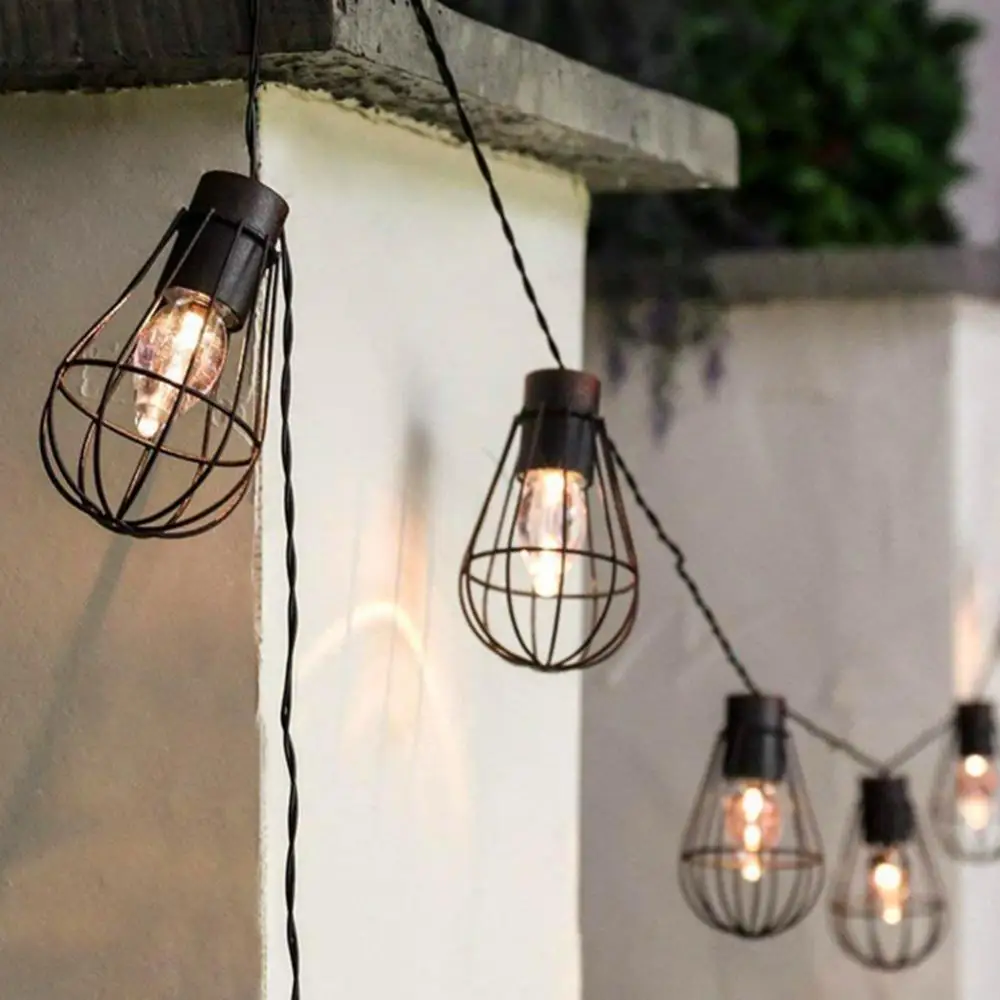 

300cm LED Solar Outdoor Hanging Iron Light String Courtyard Lawn Landscape Lamp
