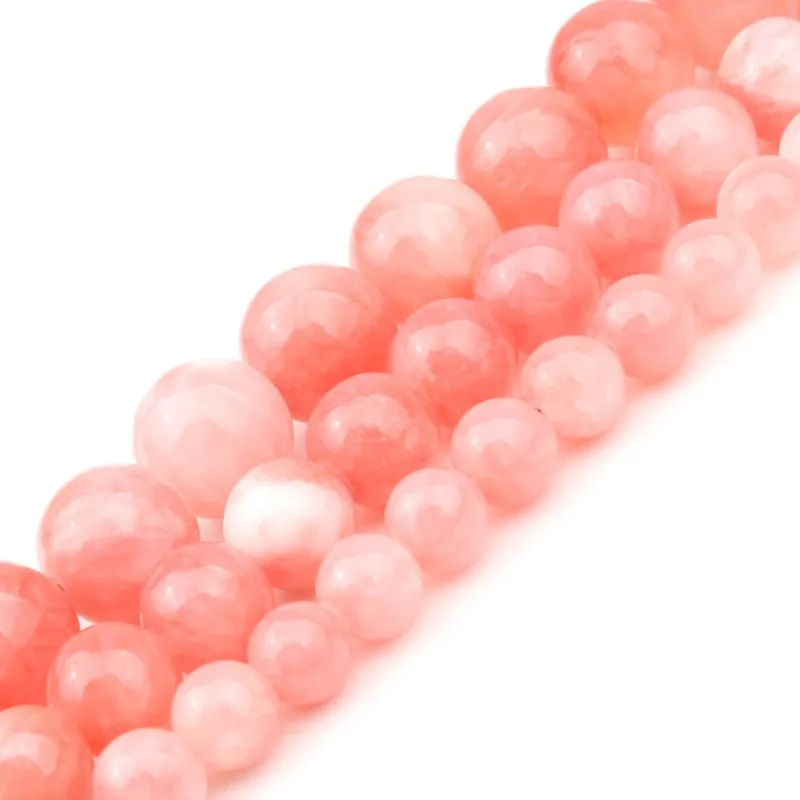 6 8 10 mm White Pink Persian Jade Natural Stone Beads For Jewelry Making Handmade Gift DIY Women Bracelet Necklace 15 inch New | Украшения