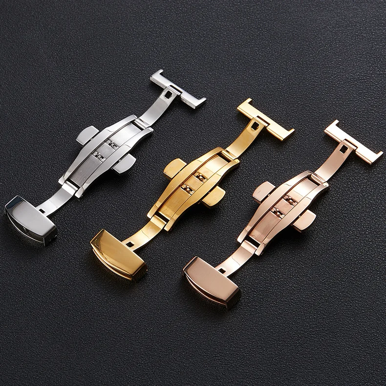 Кнопка для часов из нержавеющей стали автоматическая складная пряжка с