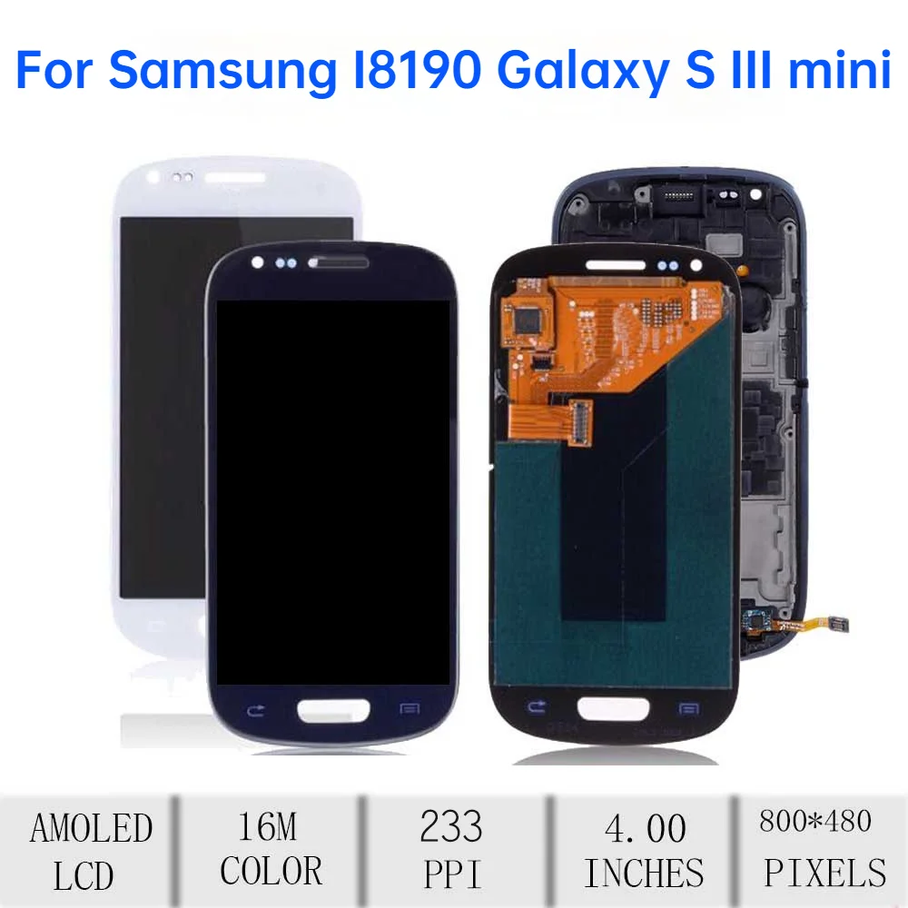 Сменный сенсорный ЖК дисплей AMOLED для Samsung Galaxy S3 mini i9300 i8190 S4 i337 i9505 с рамкой и