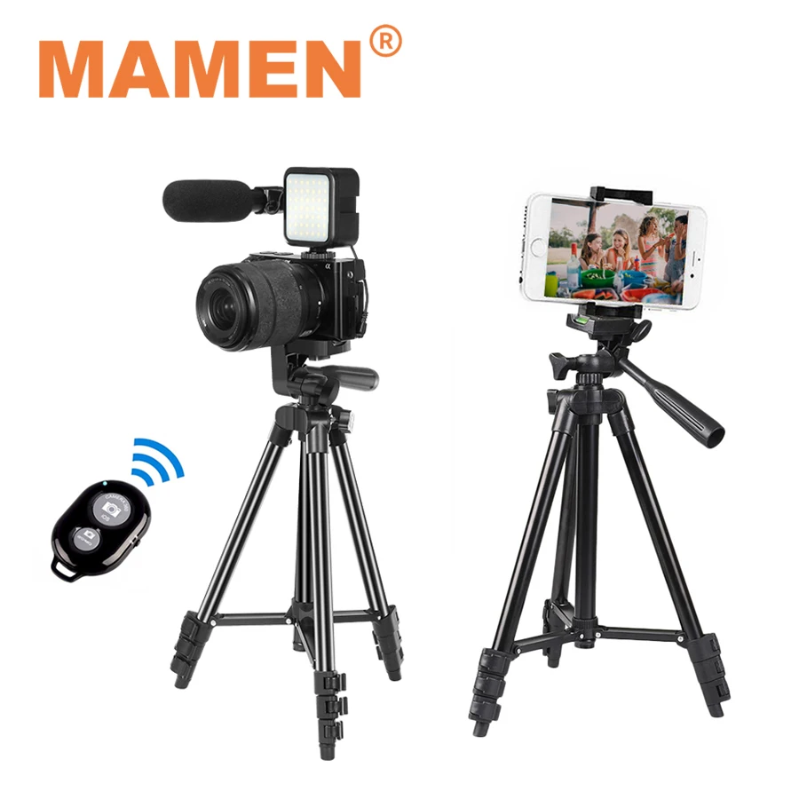Liga de Alumínio Kits com Luz de Preenchimento Vídeo para Xiaomi Mamen Portátil Tripé Vlogging Huawei Telefone Câmera Universal 3120