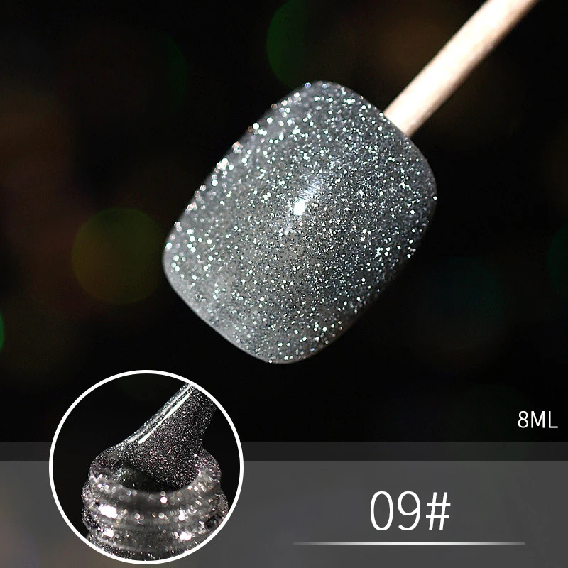 Новый блеск для ногтей гель светоотражающий блестящий дизайн лак клей