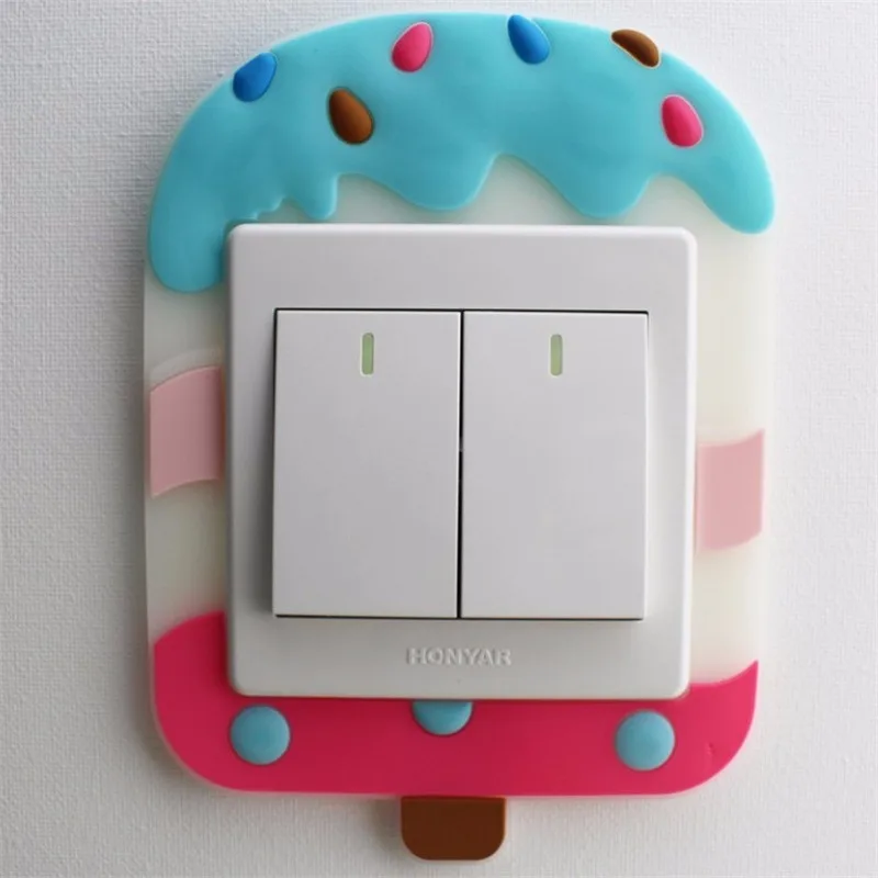Милый Животные светильник переключатель Стикеры гнездо для крышки стены