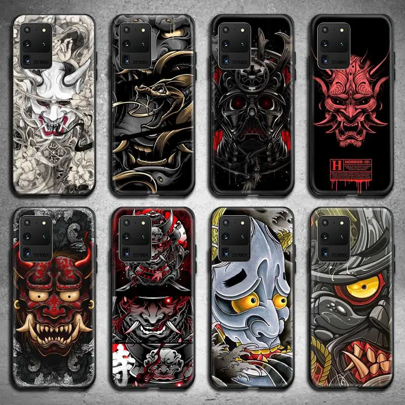 

Japanese samurai Oni Hannya Demon Mask Phone Case For Samsung Galaxy S21 Plus Ultra S20 FE M11 S8 S9 plus S10 5G lite 2020