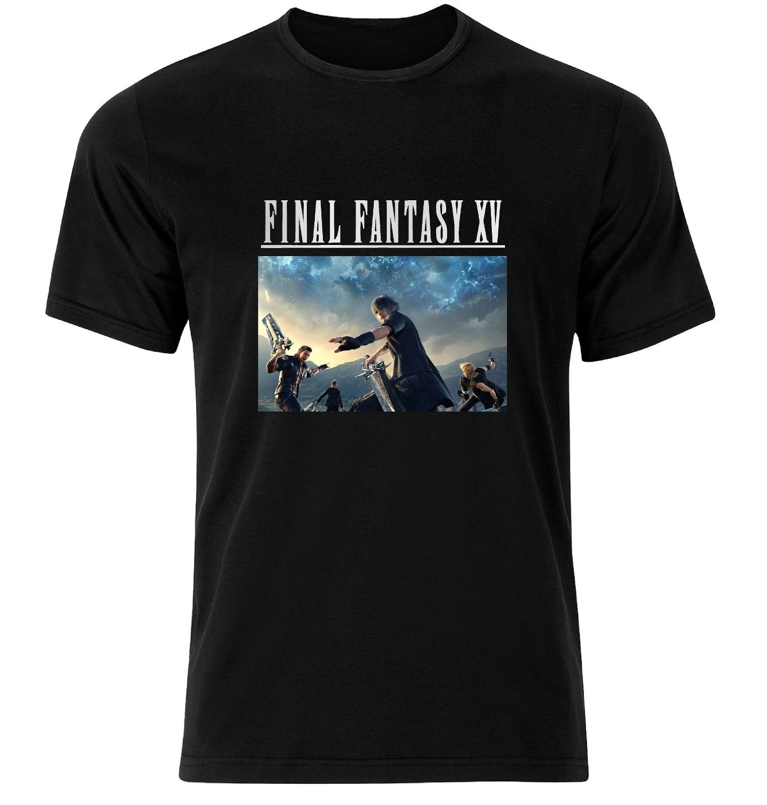 Final Fantasy XV игровая футболка мужская мода вырез лодочкой короткий рукав хлопок