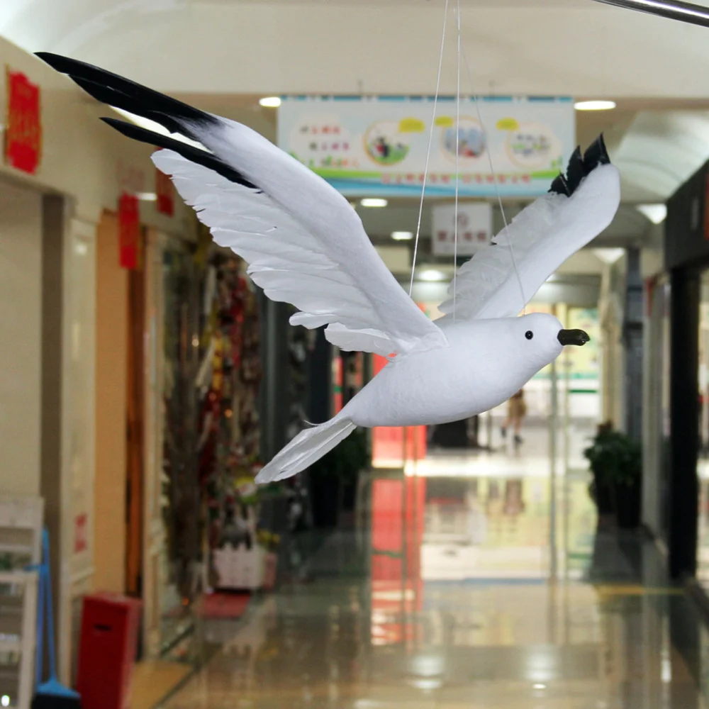 

1Pc Creative Seagull-shaped Pendant Emulational Seagull Decor Model Artificial Volant Seagull Design Hanging Ornament for Party