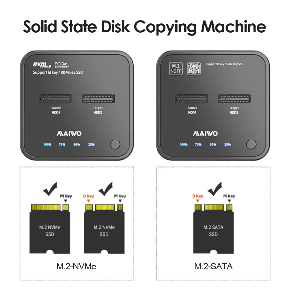 

HDD Case with USB Cable Pouch New USB C 3.1 to M.2 NGFF M2 External Hard Drive Docking Station Offline Clone