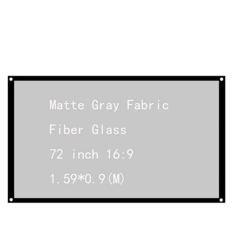 72 дюймовый 16:9 матовый серый тканевый Стекловолоконный портативный экран