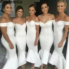 Модные платья подружки невесты 2021 милые с открытыми плечами атласные платья свидетельницы с молнией сзади свадебные платья