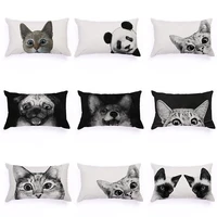 black white cute animal plush cushion cover for home decor sleep pillow cartoon cat dog panda pattern pillowcases 3050cm cojin