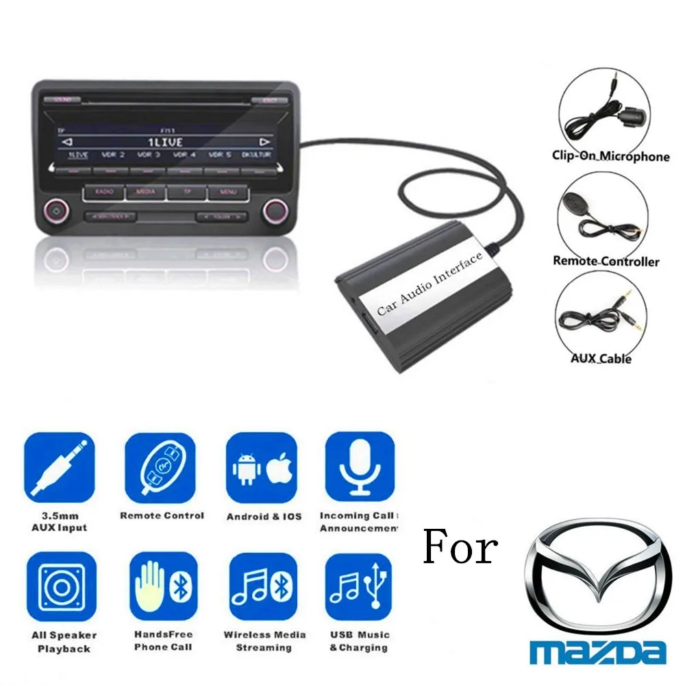 DOXINGYE для Mazda 2/3/5/6/CX7/MX5/MPV/Miata/RX8 Bluetooth A2DP Автомобильный MP3 адаптер AUX USB музыкальное