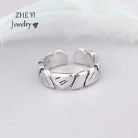 vintage imitation thai silver rock stone temperature rings for men 2021 fashion simple opening ring male punk party jewelry gift