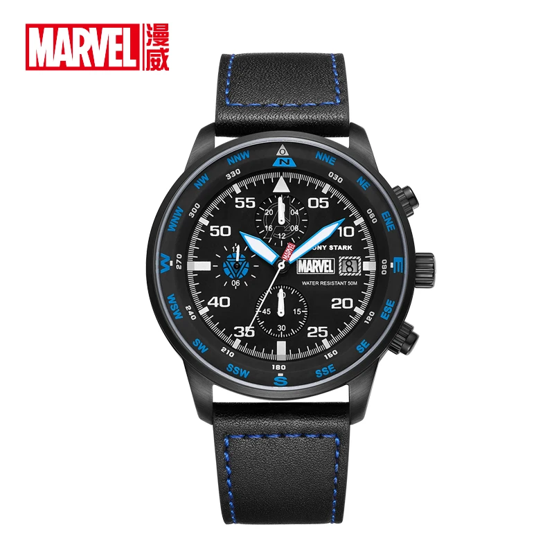 

Marvel Original Men Quartz Wristwatch The Avengers Iron Venom Spider Cartoon Dial Chronograph Calendar Sapphire Disney New Clock