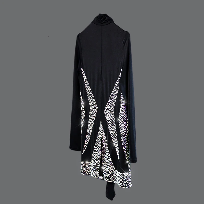 Мужские рубашки для латинских танцев с v-образным вырезом блестящий топ