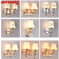 aosong wall lamps led modern nordic luxury indoor sconces light pattern figure for home bedroom