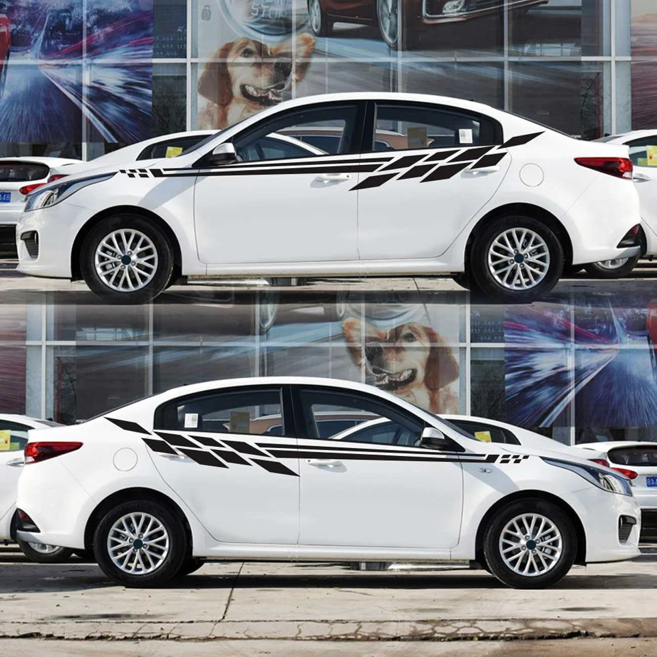 2 шт. автомобильные наклейки Авто Виниловая пленка с обеих сторон украшение в