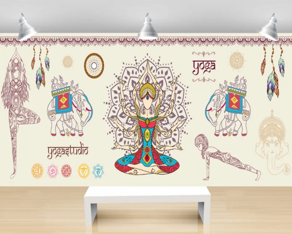 Прямая поставка обои для студии йоги тренажерный зал на заказ 3D Фреска винтажная