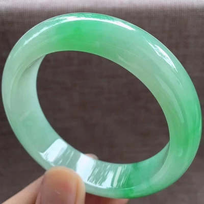 

Natural Burmese emerald green 54-64mm bracelet, elegant princess jewelry, best gift for mother and girlfriend
