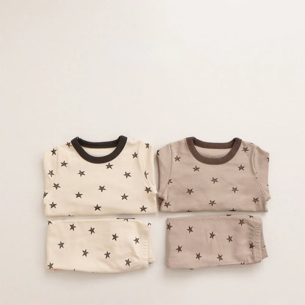 

Детские пижамные комплекты, хлопковая одежда для сна для мальчиков, осенние пижамы для девочек, Длинные пижамы, топы и штаны, 2 шт., детская мо...