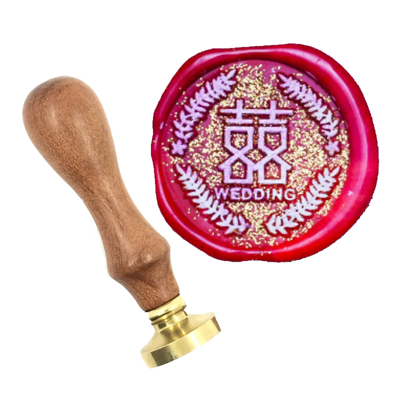

Chinese XI wedding love lover wax seal snowman wood handle wax,DIY Scrapbooking wax stamp copper head,Vintage high quality140