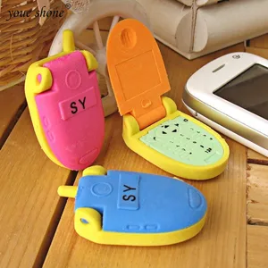 1 шт., канцелярские товары в Корейском стиле, милый мультяшный маленький мобильный телефон, резиновый ластик, Детские Обучающие принадлежности, подарочные призы