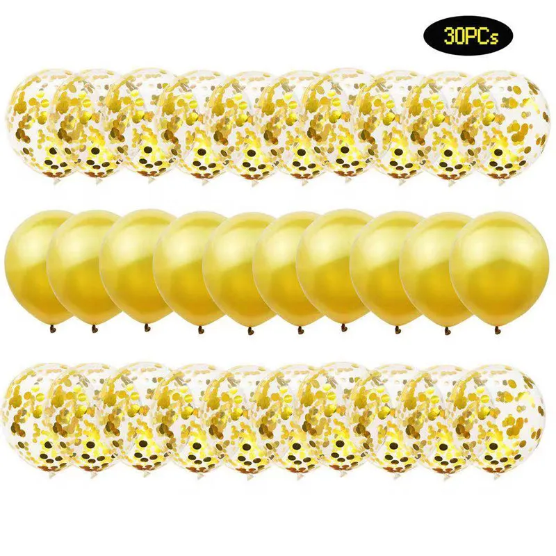30 шт розовые и золотые воздушные шары 12 дюймов набор конфетти хромированные на