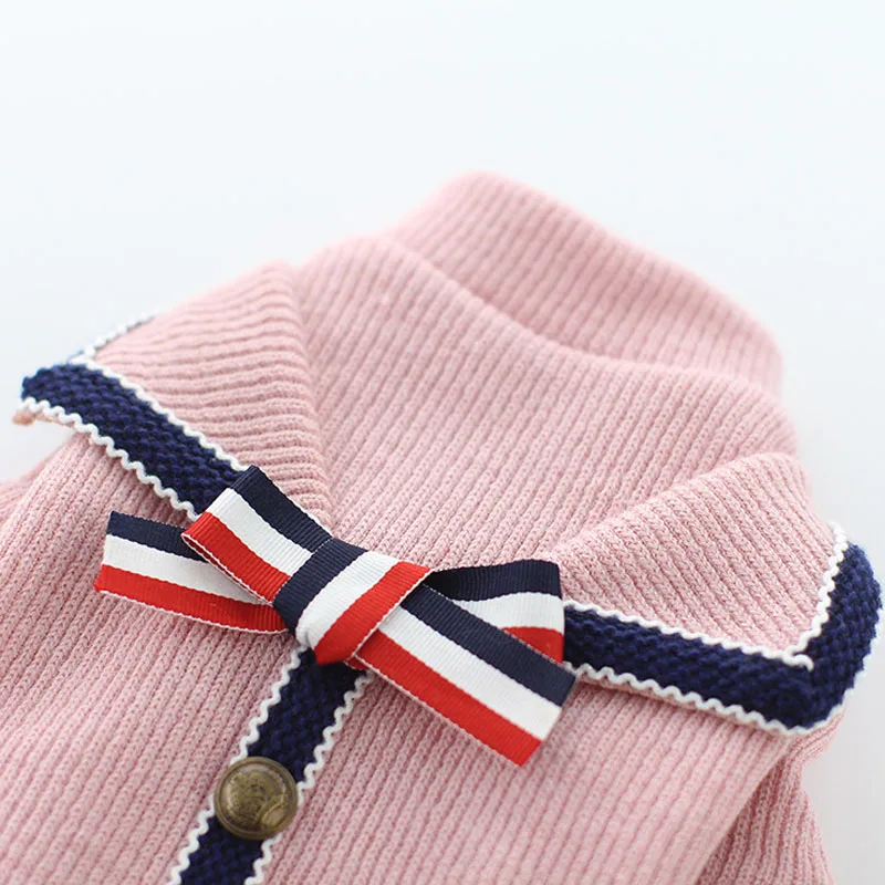 Пуховое пальто в школьном стиле для мальчиков и девочек Вязаный кардиган с