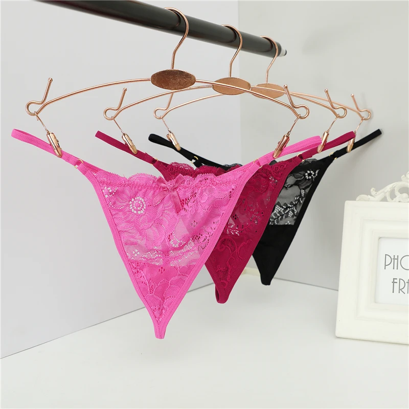 Бесшовные стринги женские прозрачные кружевные сексуальные трусики