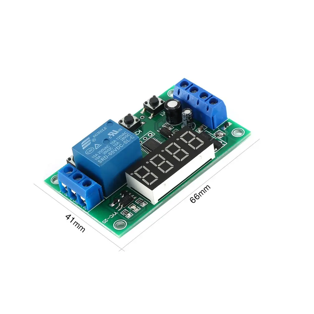 DC 5V 5A Adjustable LED Display Delay Relay Module Power Off Timer Control Switch Board PCB YYC-2S | Инструменты