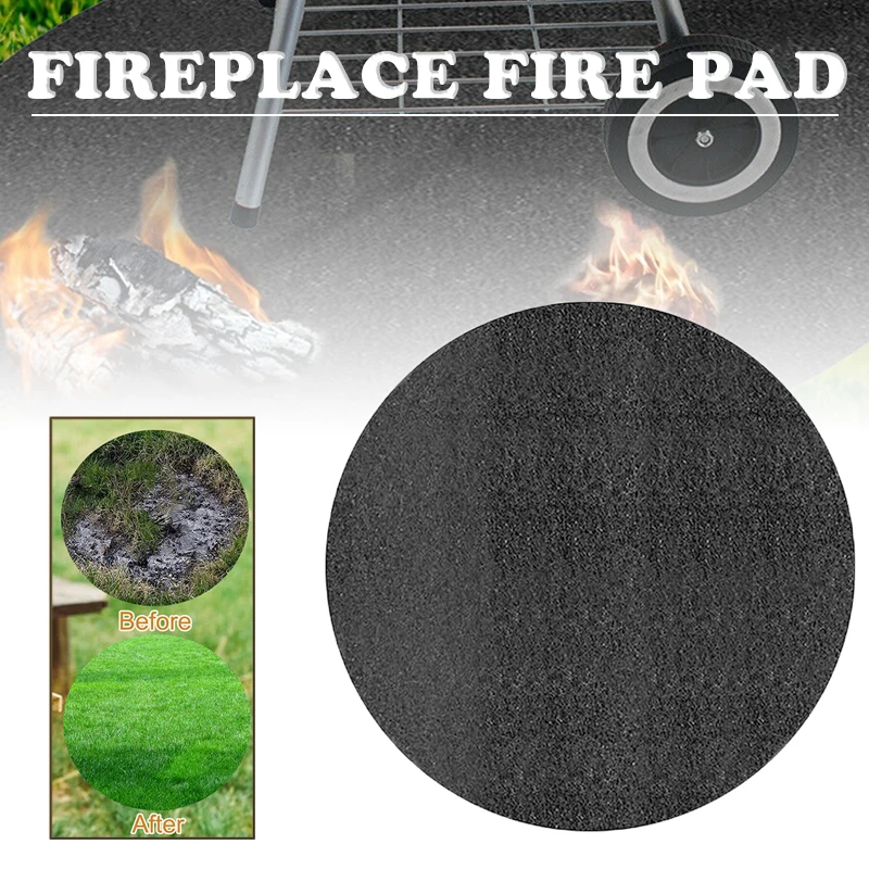 

Barbecue Fireproof Heat-Proof Mat Glass Fiber Under Grill Fireproof Mat 40 Inches Reusable Fire Pit Mat Round Pad Picnic Blanket