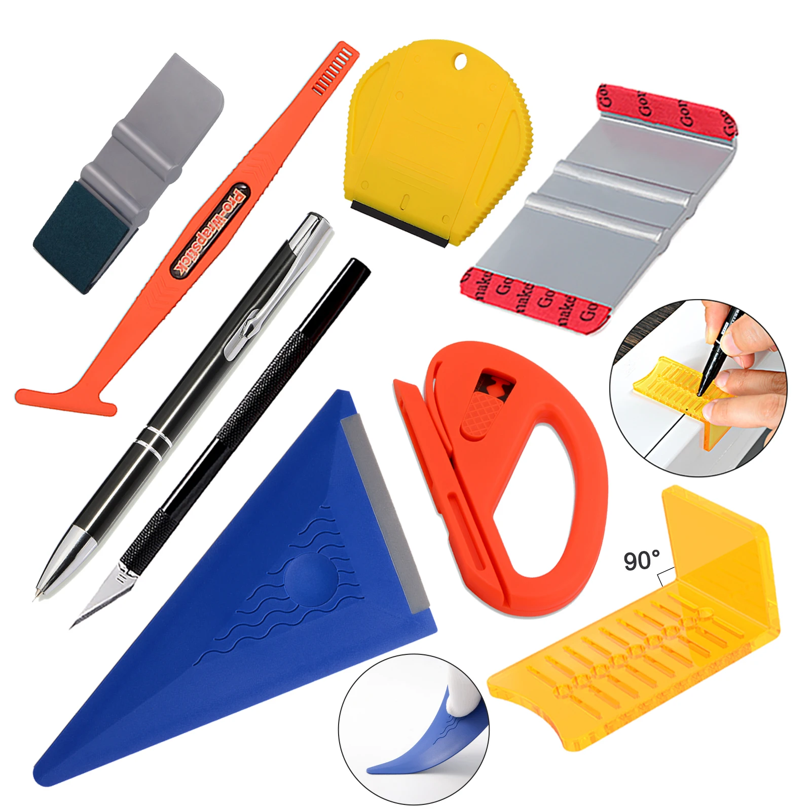 

EHDIS Carbon Film Vinyl Wrap Cut Tool Window Tinting Car Decal Sticker Paint Razor Scraper Glass Squeegee Motorcycle Accessories