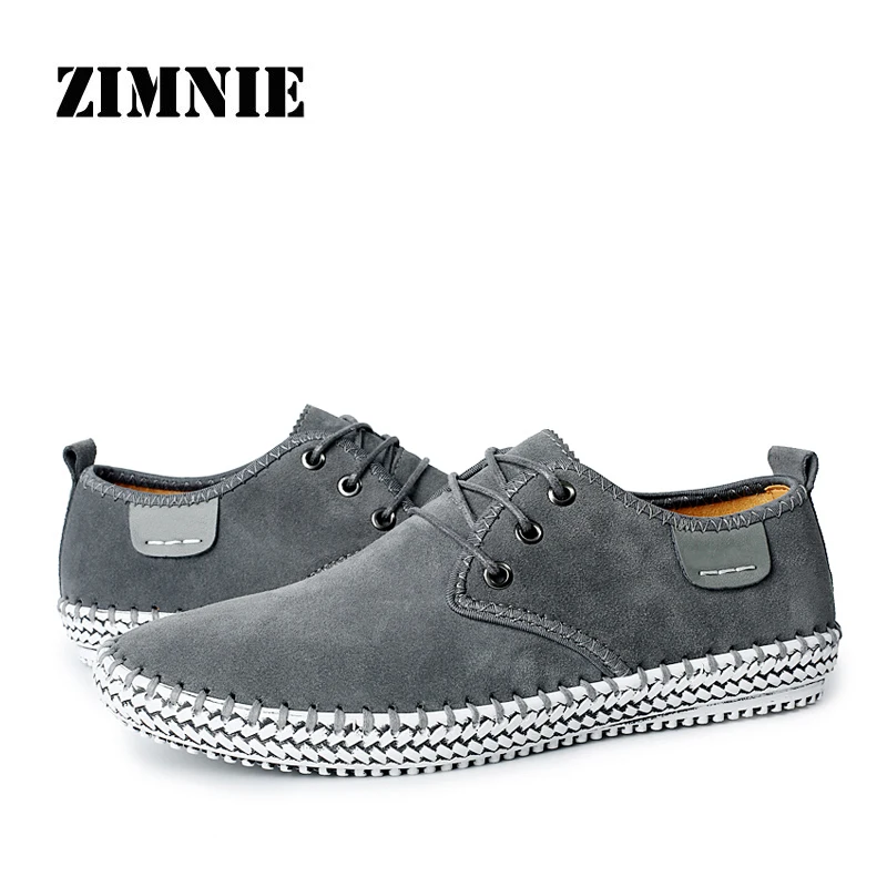 Туфли мужские из натуральной кожи замша дышащие плоская подошва повседневные