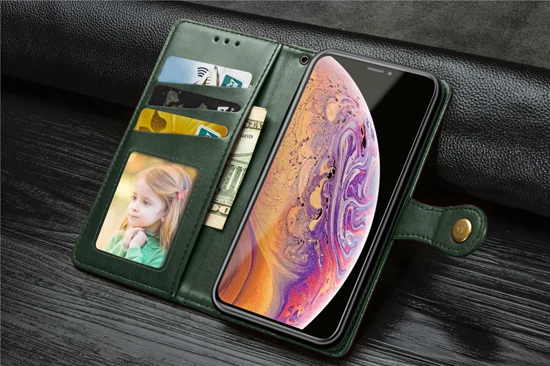 Бизнес-стиль, кожаный чехол для iPhone 7 8 6 s 6s plus X XR XS 11 Pro Max Пряжка Бумажник откидная крышка для iPhone 11 чехол iPhone XR