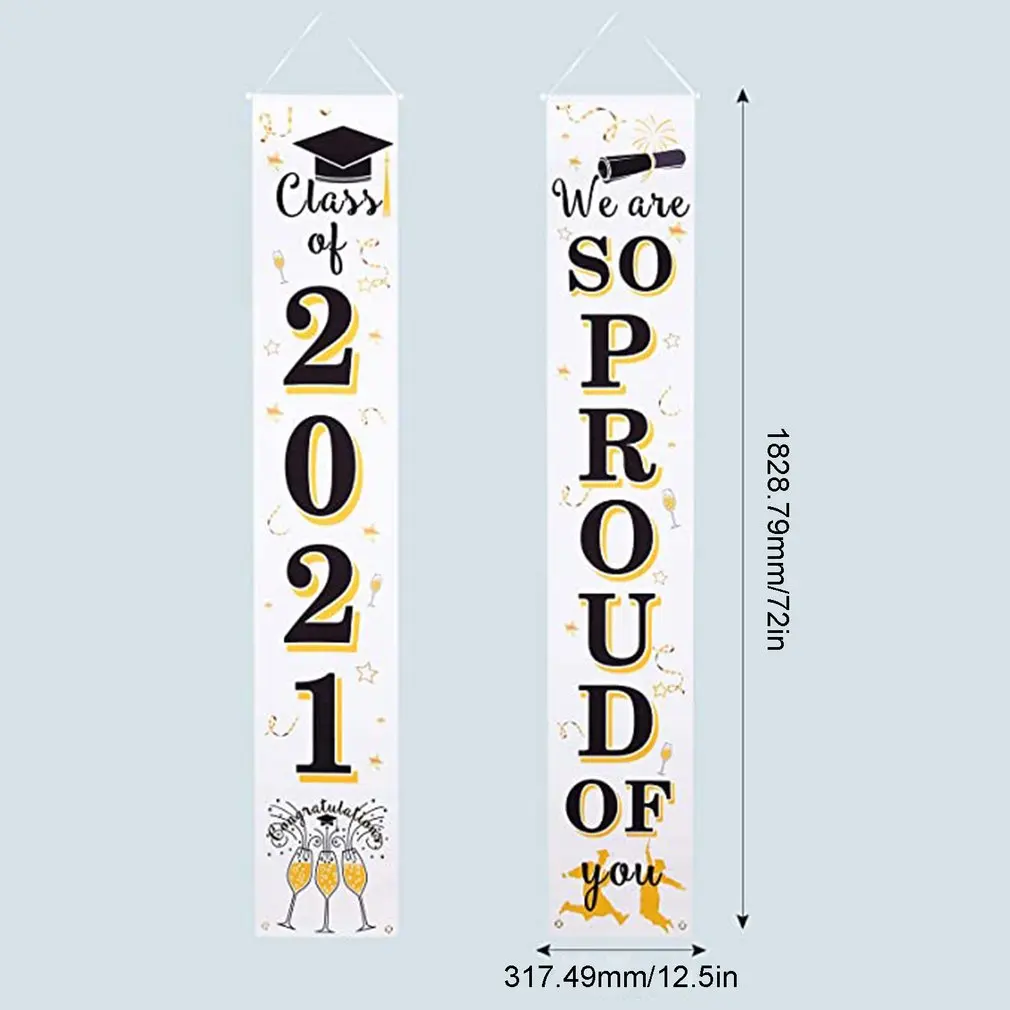

Graduation Porch Signs 2021 Graduation Decorations Yard Sign Congrats Banner So Proud Of You Sign Hanging Flags