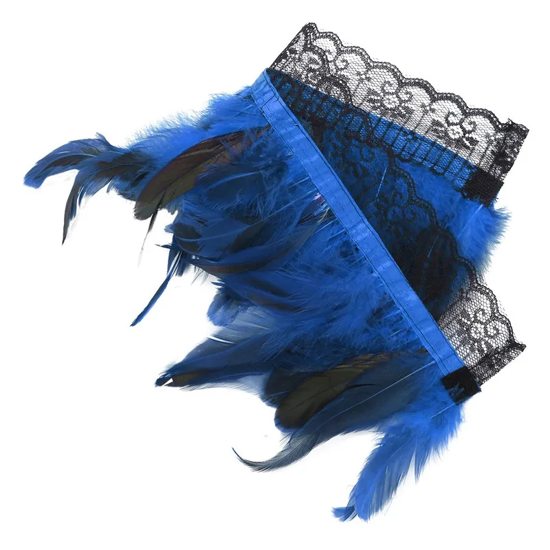 Женское готическое викторианское Кружевное колье с натуральным пером воротник