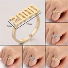 QIAMNI 1980 1981 1985 1988 1998 1990 1999 2000 2001 кольцо на день рождения Юбилей парные ювелирные изделия Регулируемый Номер кольцо BFF подарок