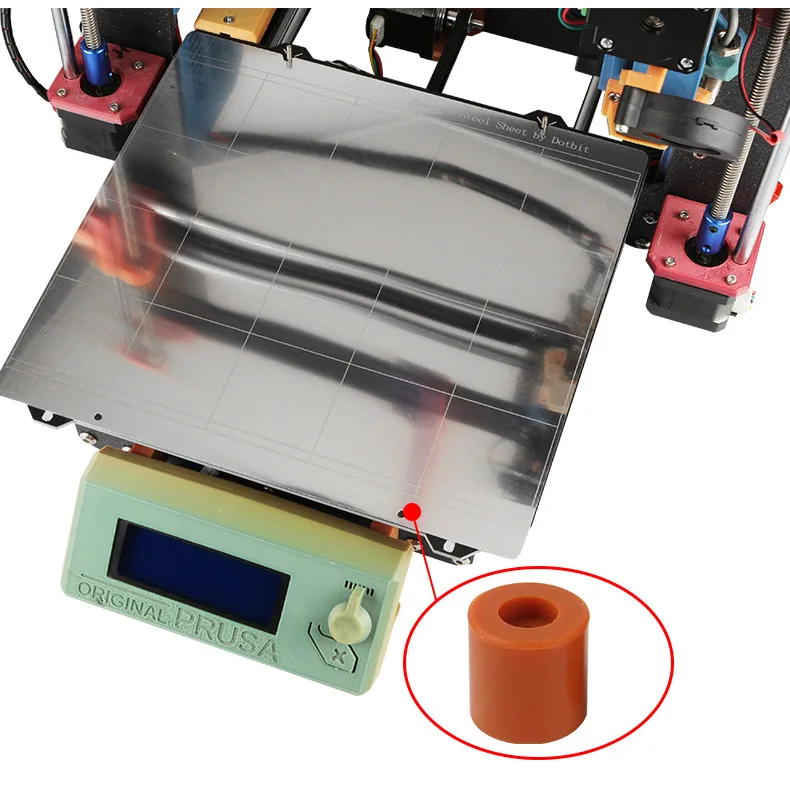 

3D Printer Part For PRUSA i3 MK3 MK3S MK52 Heating Bed Spring Steel Plate With 4PCS Silica Gel Column