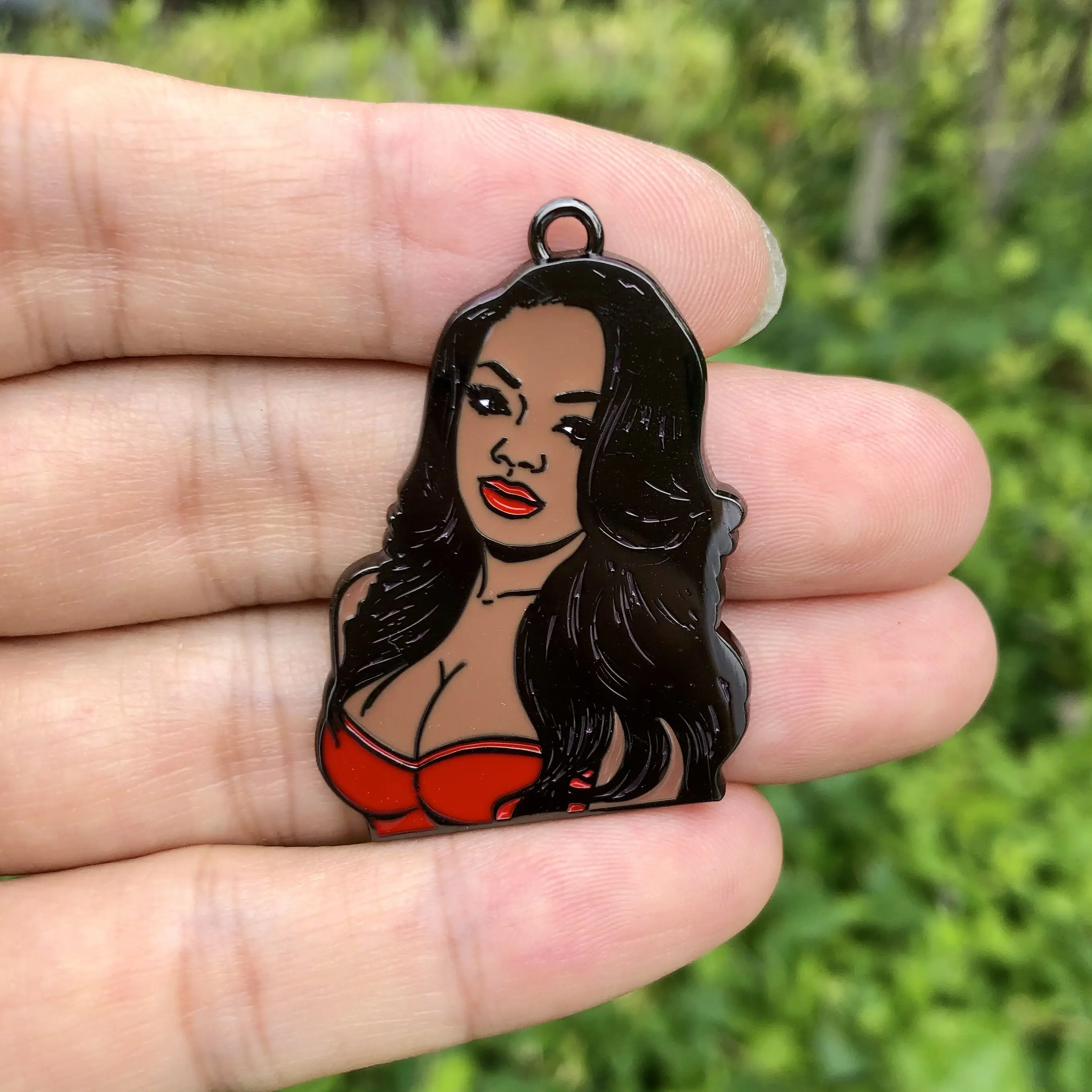 5 шт. афро Леди Черная Девушка волшебный очаровательный эмалевый кулон для женщин браслет ожерелье ювелирные изделия серьги брелок оптовая продажа