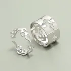 Модные открытые кольца для помолвки и свадьбы, цвет золото и серебро, 2 шт.компл.