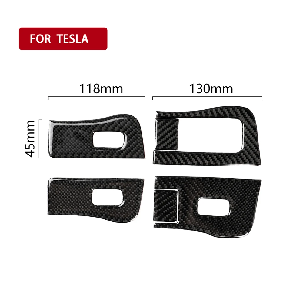 

Car Door Lift Window Button Panel for Tesla Model 3 Interior Carbon Fibre Door Sill Scuff Plates Protect Cover Auto Accessories