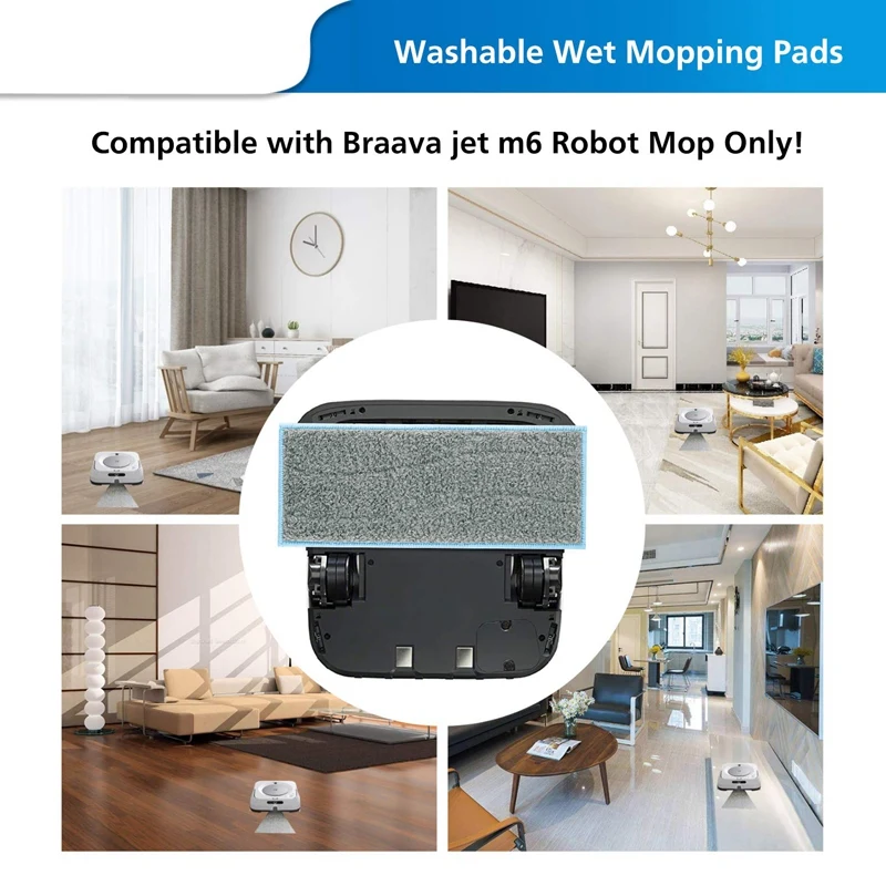 2 влажные прокладки + сухие Запасные части для IRobot Braava Jet M6 Моющиеся Прокладки