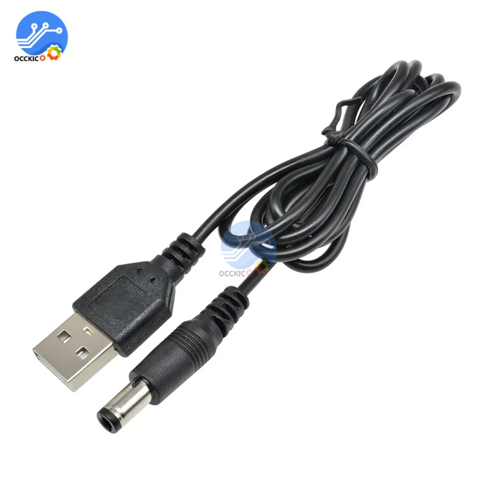 USB 2,0 к DC 5,5 мм X 2,1 мм 5,5X2,1 1,5 м USB к кабель линии электропередач MCU разъем питания