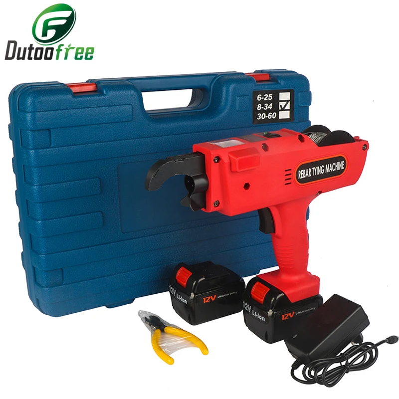 

1 Set 12V Steel Machine Rebar Tier Binding Machine Automatic Rebar Tying Machine Cordless Wire Lithium Battery 3000mAh
