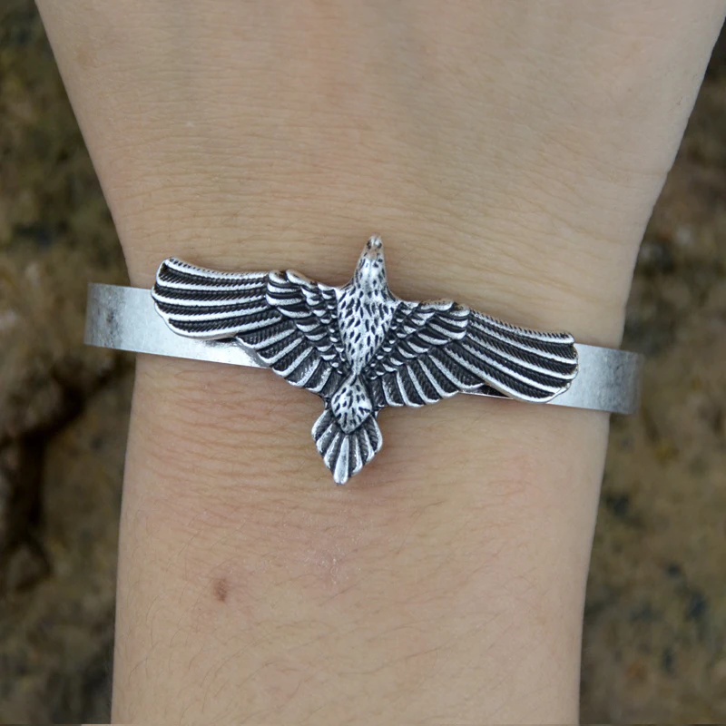 Орел манжета в виде птицы браслет для женщин мужчин викинговское с вороном