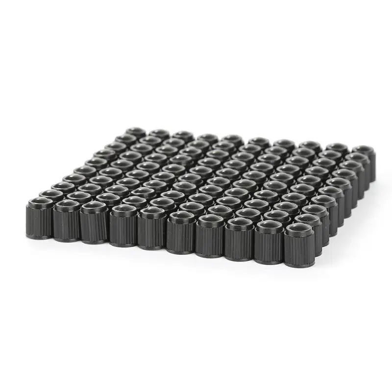 

100Pcs/Lot Black Plastic Tubeless Tyre Wheel Stem Air Valve Caps Car Tire Valve Caps Auto Truck Bike MTB Dust Dustproof Caps