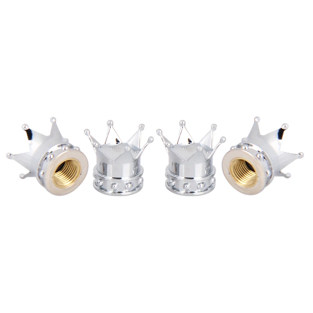 

4PCS Gold Crown Tyre Wheel Stem Air Valve Caps Tire Valve Auto Truck Bike