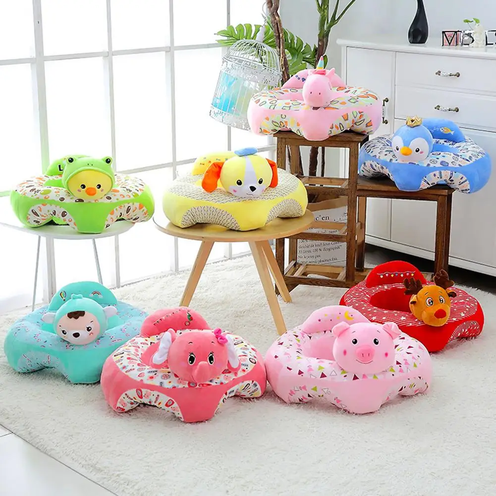

Baby Sofa Cover Floral Print Safety Seat Support Learn To Sit Chair Case Baby School Seat Without PP Cotton Portable Sofa Cover