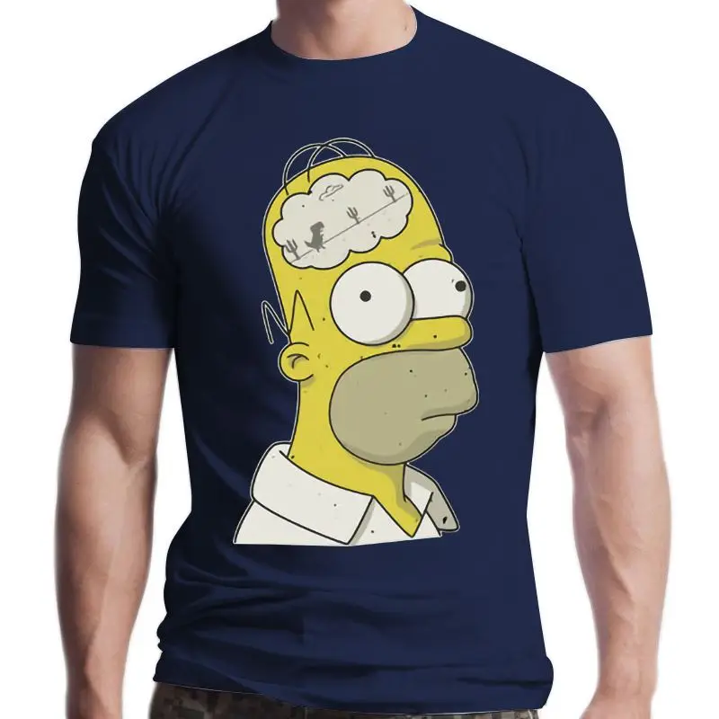 New Dummy Dummy Dummy Homer Brain Disconnect Funny Chrome Dinosaur Black T Shirt uomo donna Outdoor Wear top Tee Shirt