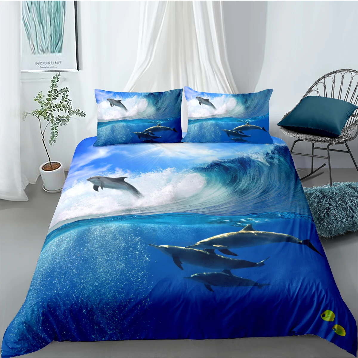 Набор пододеяльников 3D пододеяльник одеяло чехол Комплект постельного белья King