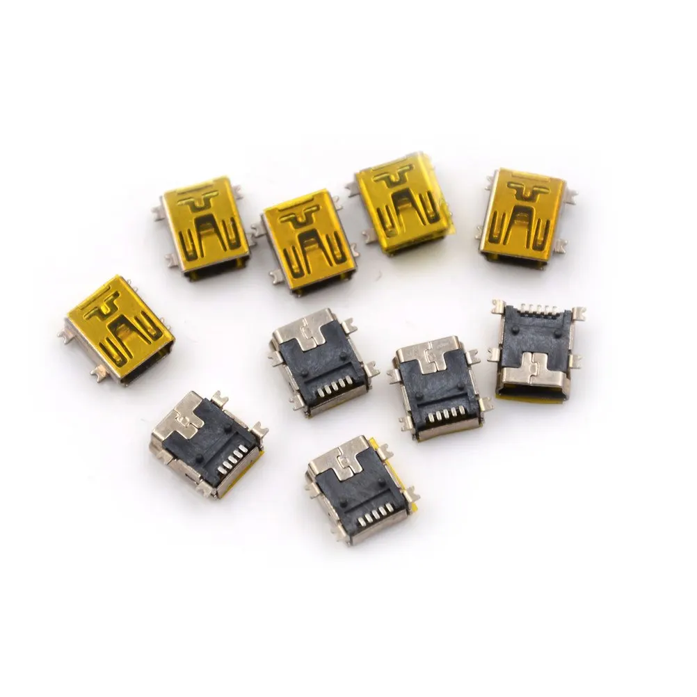 

10pcs/set Mini USB 5pin Female Socket Connector For Tail Charging Mobile Phone
